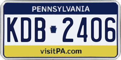 PA license plate KDB2406