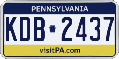 PA license plate KDB2437