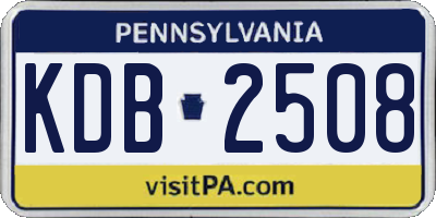 PA license plate KDB2508