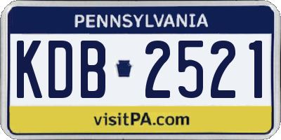 PA license plate KDB2521