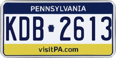 PA license plate KDB2613