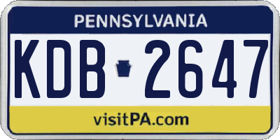 PA license plate KDB2647