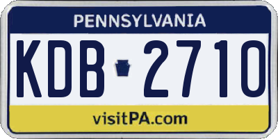 PA license plate KDB2710