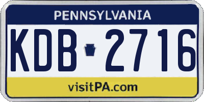 PA license plate KDB2716