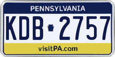 PA license plate KDB2757