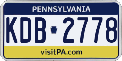 PA license plate KDB2778