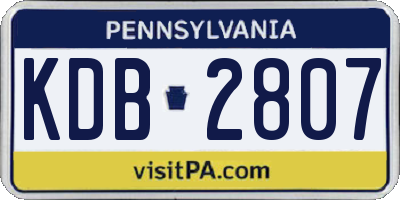 PA license plate KDB2807