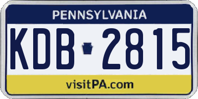 PA license plate KDB2815