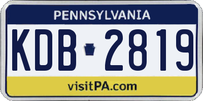PA license plate KDB2819