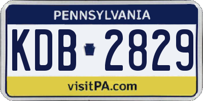 PA license plate KDB2829