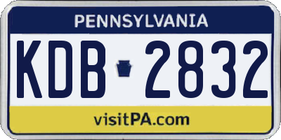 PA license plate KDB2832