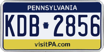 PA license plate KDB2856