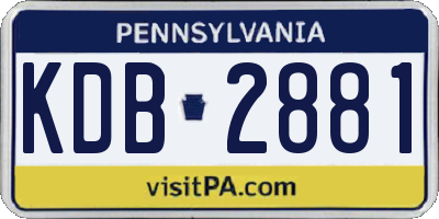 PA license plate KDB2881