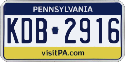 PA license plate KDB2916