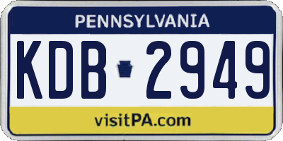 PA license plate KDB2949
