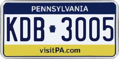 PA license plate KDB3005