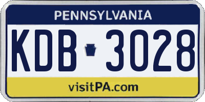 PA license plate KDB3028