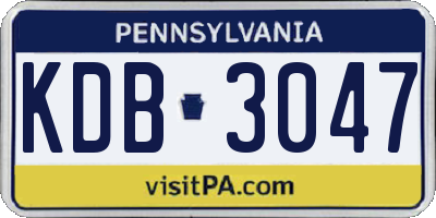 PA license plate KDB3047