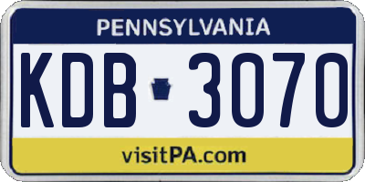 PA license plate KDB3070