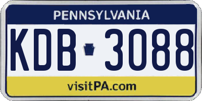 PA license plate KDB3088