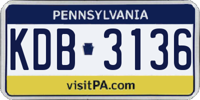PA license plate KDB3136