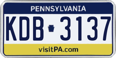 PA license plate KDB3137