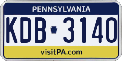 PA license plate KDB3140