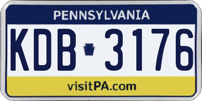 PA license plate KDB3176