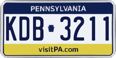 PA license plate KDB3211