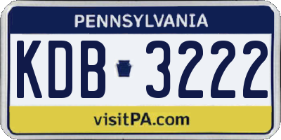 PA license plate KDB3222