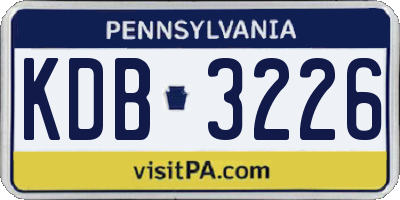 PA license plate KDB3226
