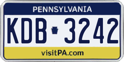 PA license plate KDB3242