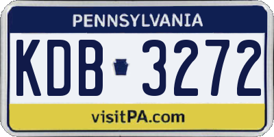 PA license plate KDB3272