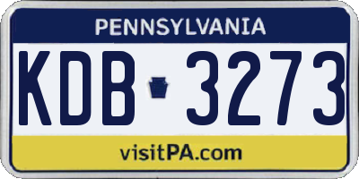 PA license plate KDB3273