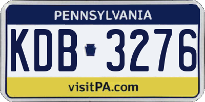 PA license plate KDB3276