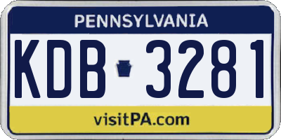 PA license plate KDB3281