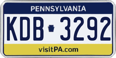 PA license plate KDB3292