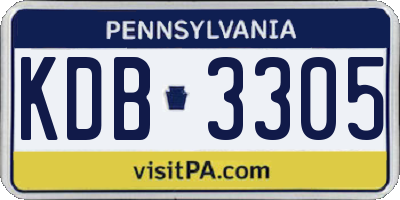 PA license plate KDB3305