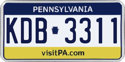 PA license plate KDB3311
