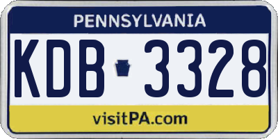 PA license plate KDB3328