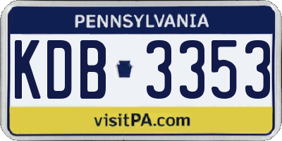 PA license plate KDB3353