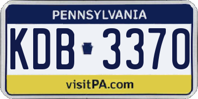 PA license plate KDB3370