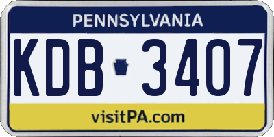 PA license plate KDB3407