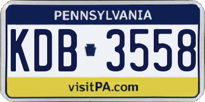 PA license plate KDB3558