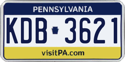 PA license plate KDB3621