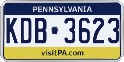 PA license plate KDB3623