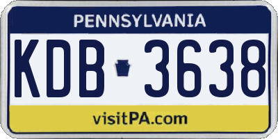 PA license plate KDB3638