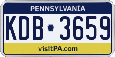 PA license plate KDB3659