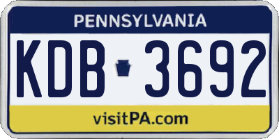 PA license plate KDB3692