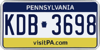 PA license plate KDB3698